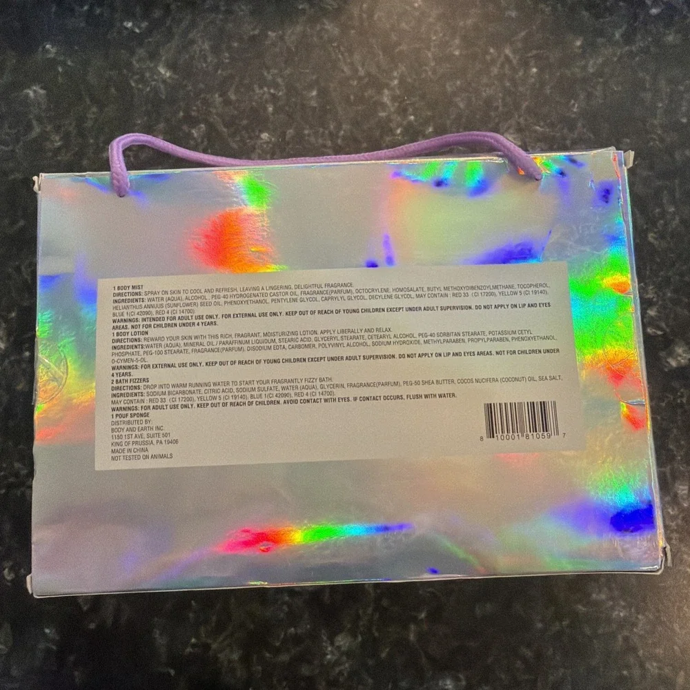 BFF Beauty fantasy heart tote 5 Piece Unicorn Gift Set.